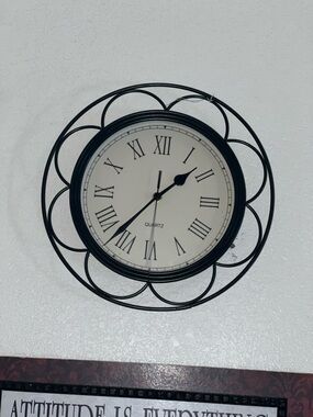 Black Metal Roman Numeral Wall Clock - Brand Unspecified